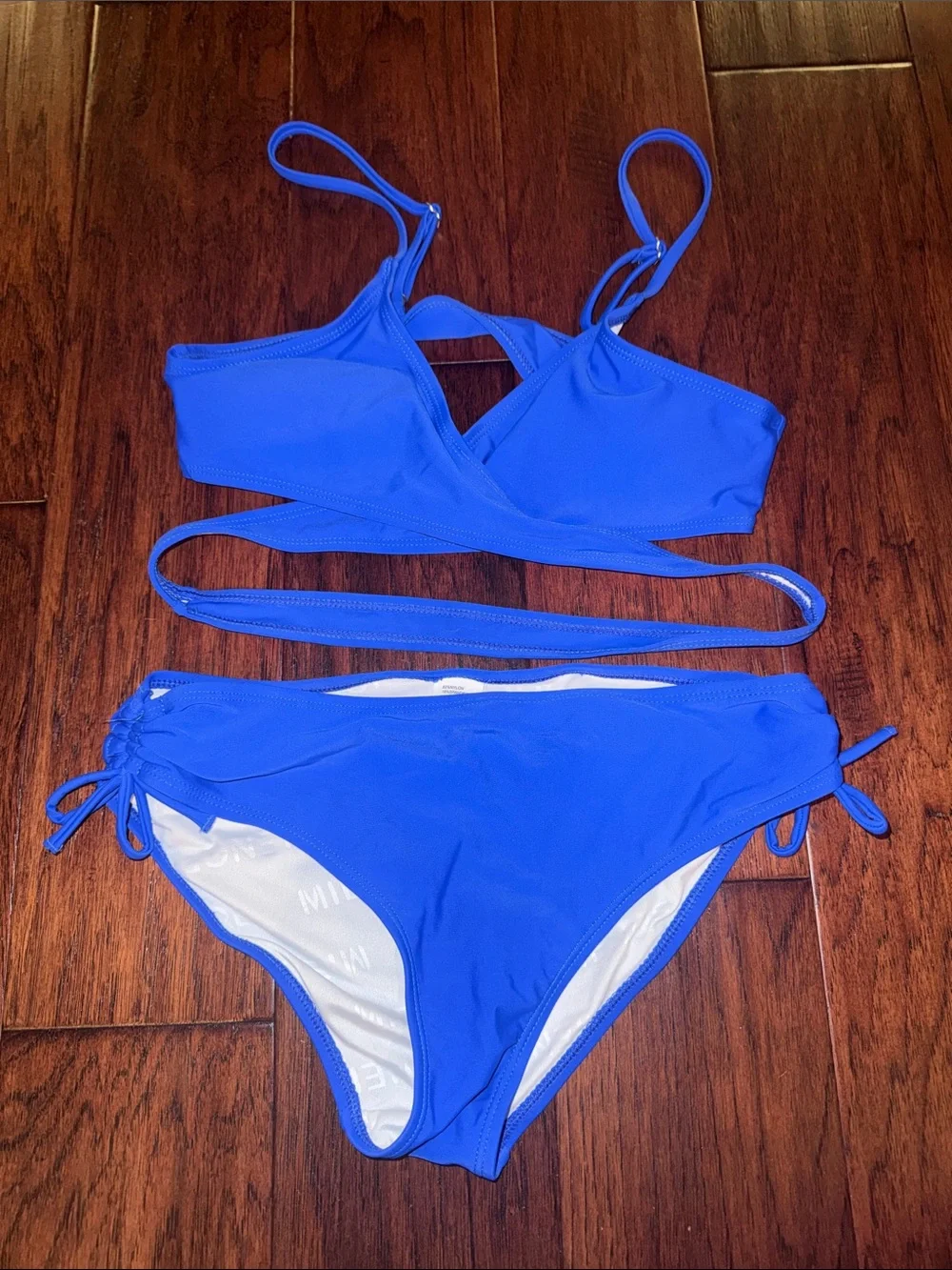 Women’s Strappy Wrap Bikini Set - Royal Blue
